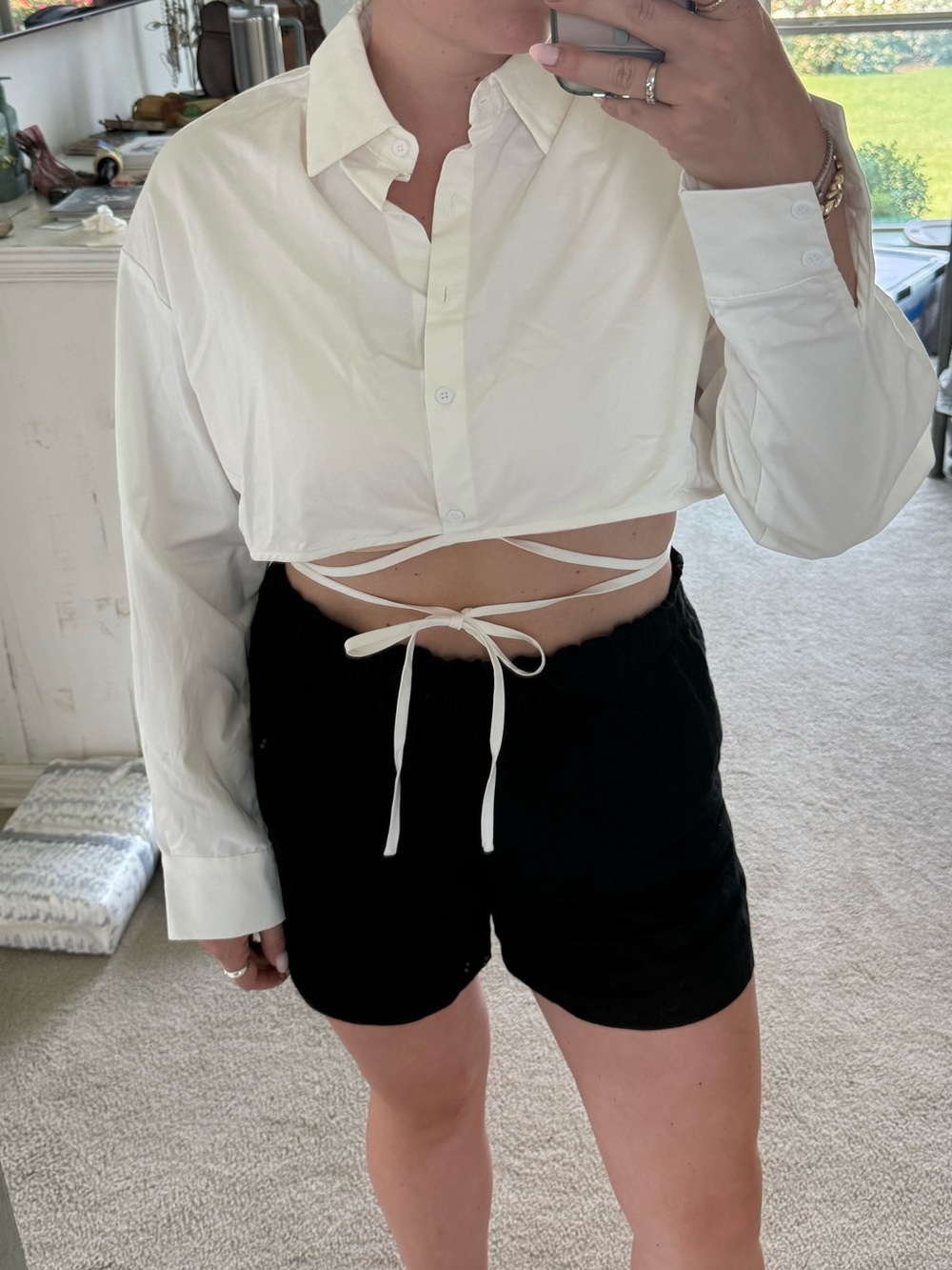 NWT Peppermayo Tailored To You Tie Shirt